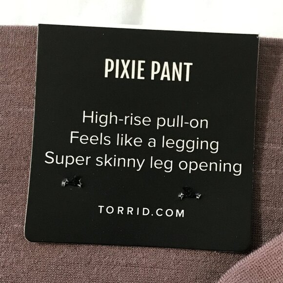 Torrid Pixie Pull On Pants Women L Purple Mid Rise Pocket Slimming Stretch 18294 - Picture 10 of 16